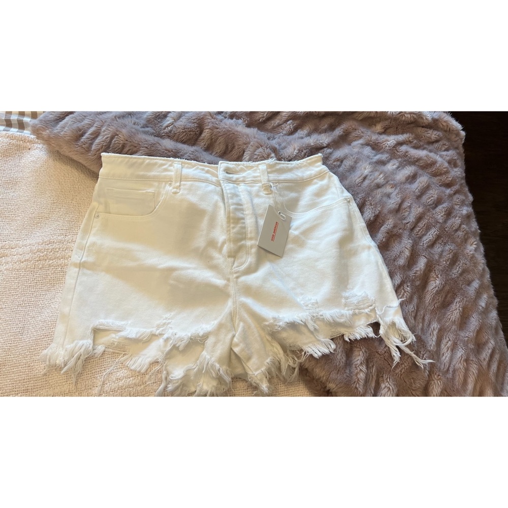 Good American White Jean Shorts